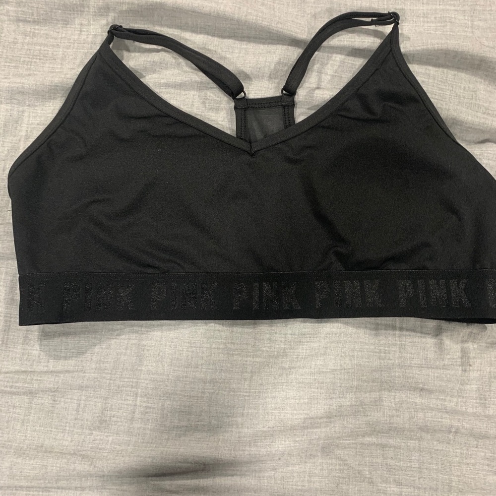 PINK Black sports bra